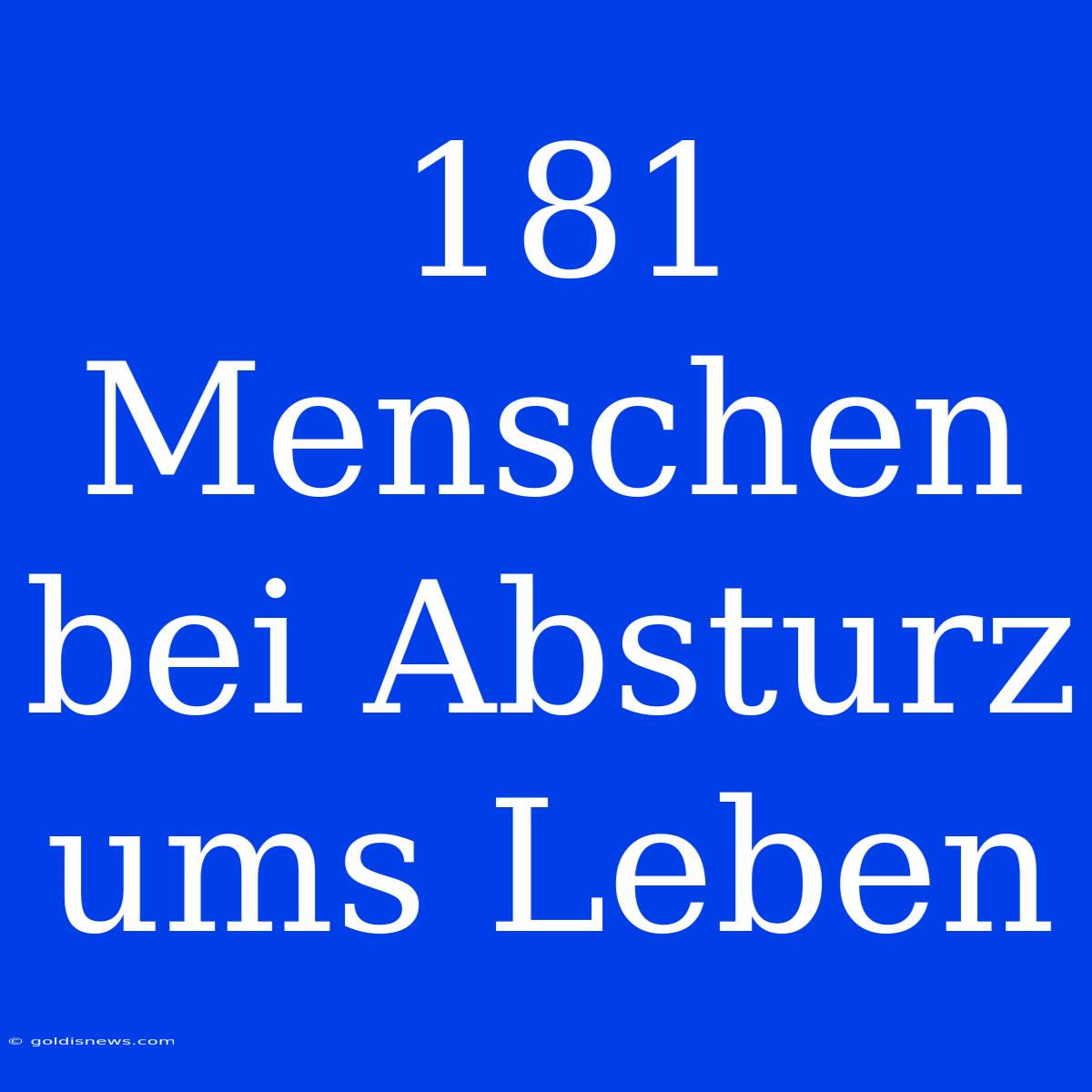 181 Menschen Bei Absturz Ums Leben