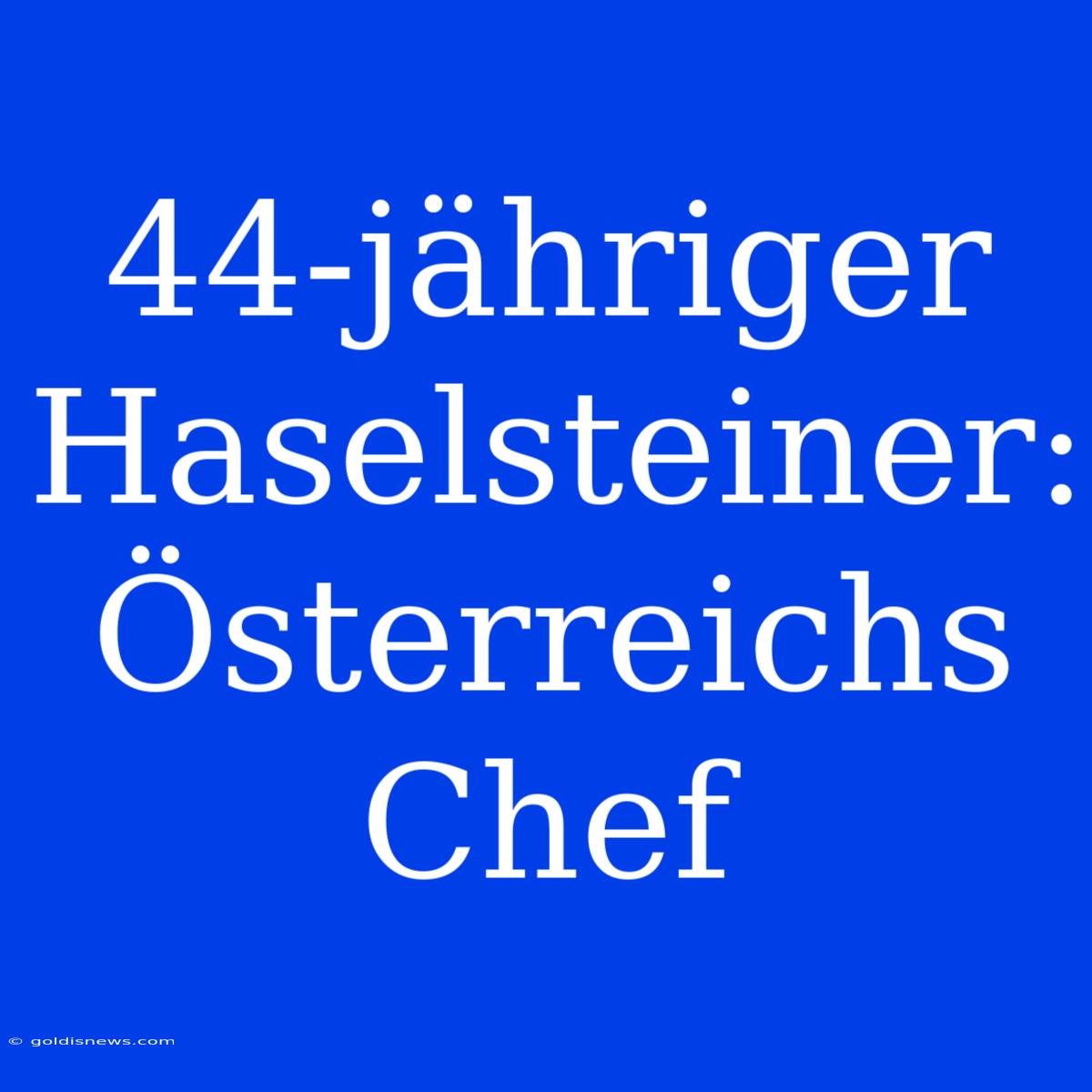 44-jähriger Haselsteiner: Österreichs Chef