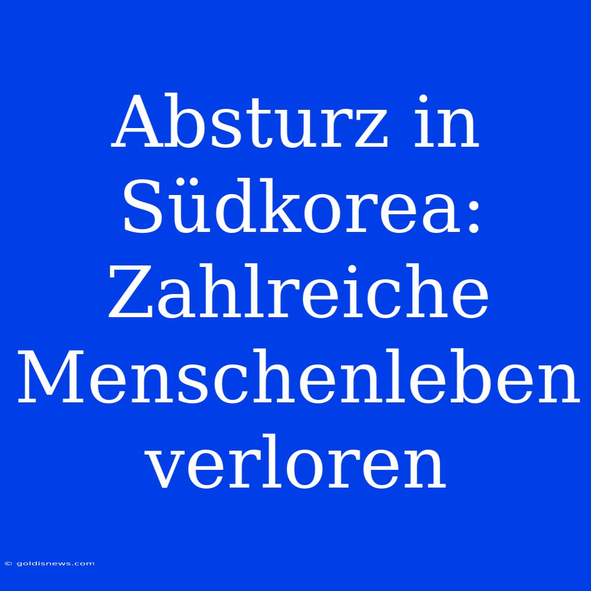 Absturz In Südkorea:  Zahlreiche Menschenleben Verloren