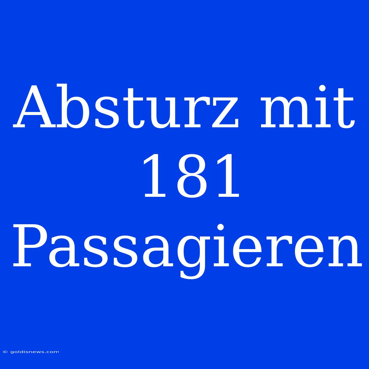 Absturz Mit 181 Passagieren