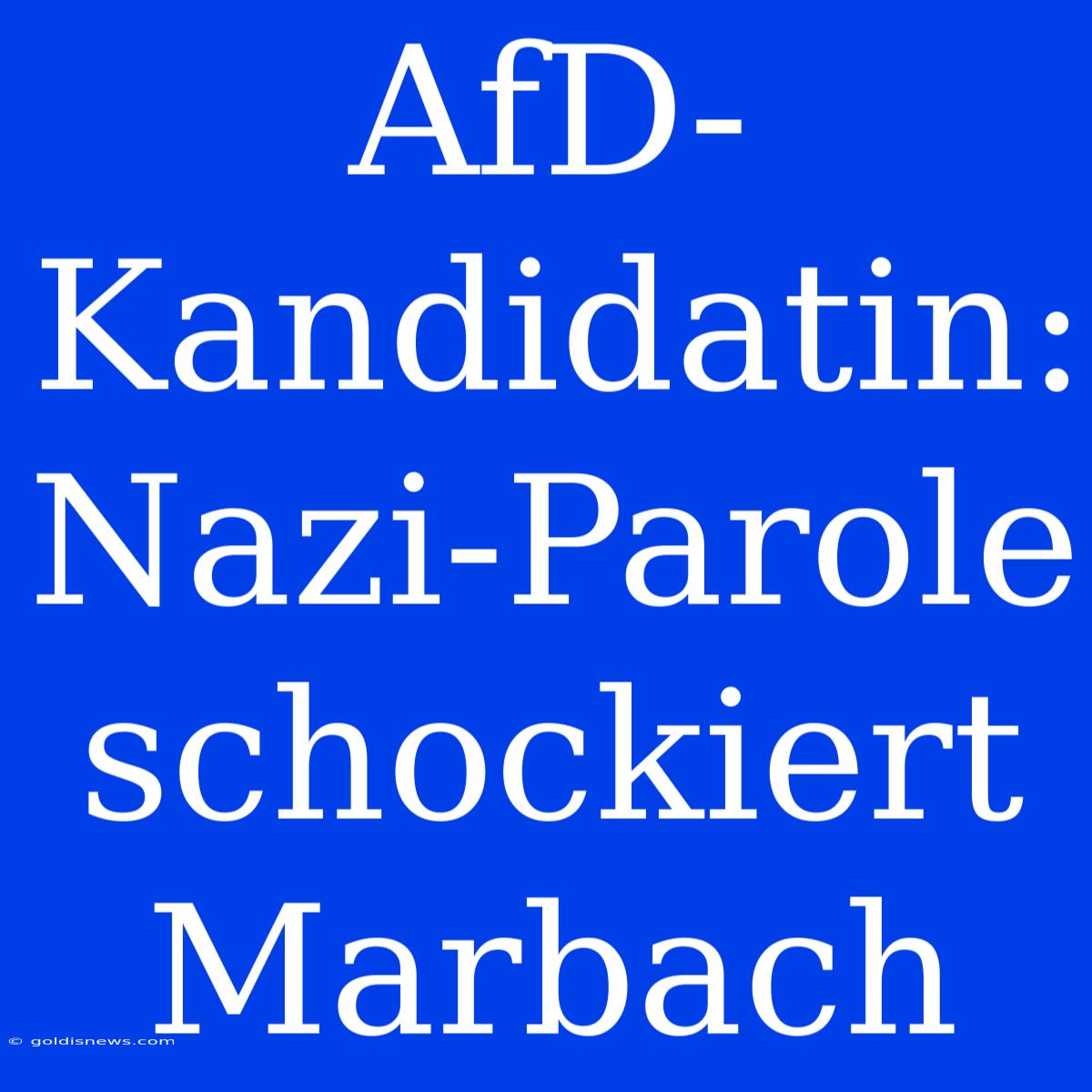 AfD-Kandidatin: Nazi-Parole Schockiert Marbach