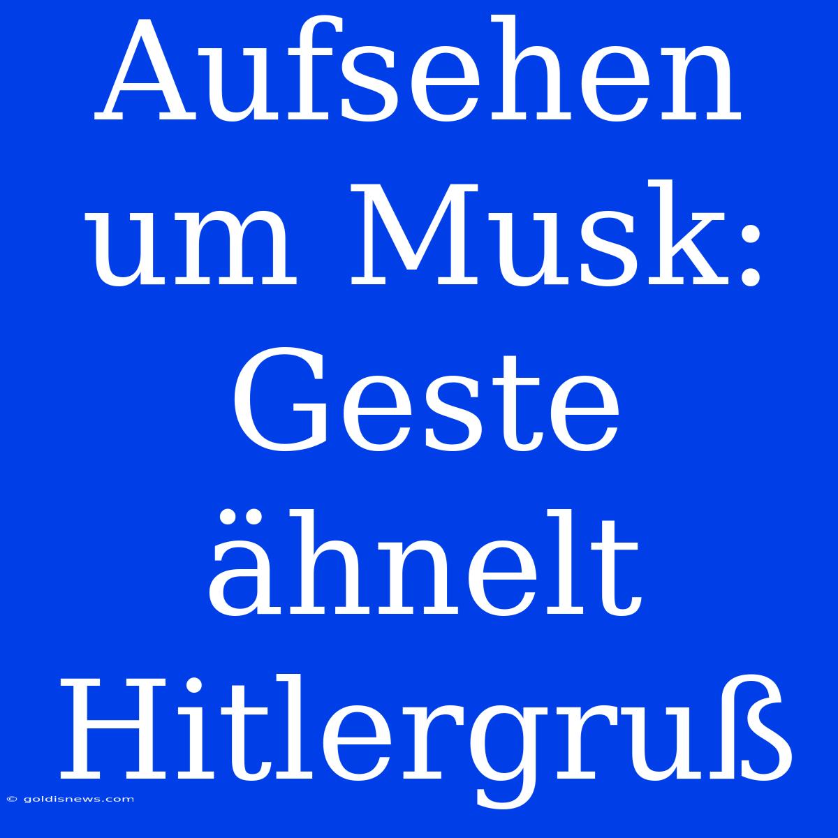 Aufsehen Um Musk: Geste Ähnelt Hitlergruß