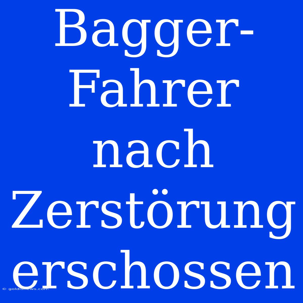 Bagger-Fahrer Nach Zerstörung Erschossen