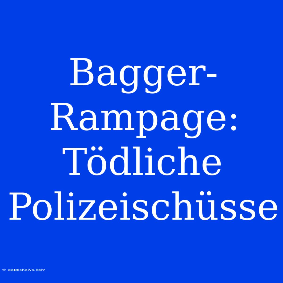 Bagger-Rampage: Tödliche Polizeischüsse