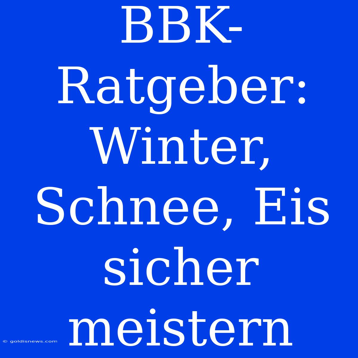 BBK-Ratgeber: Winter, Schnee, Eis Sicher Meistern