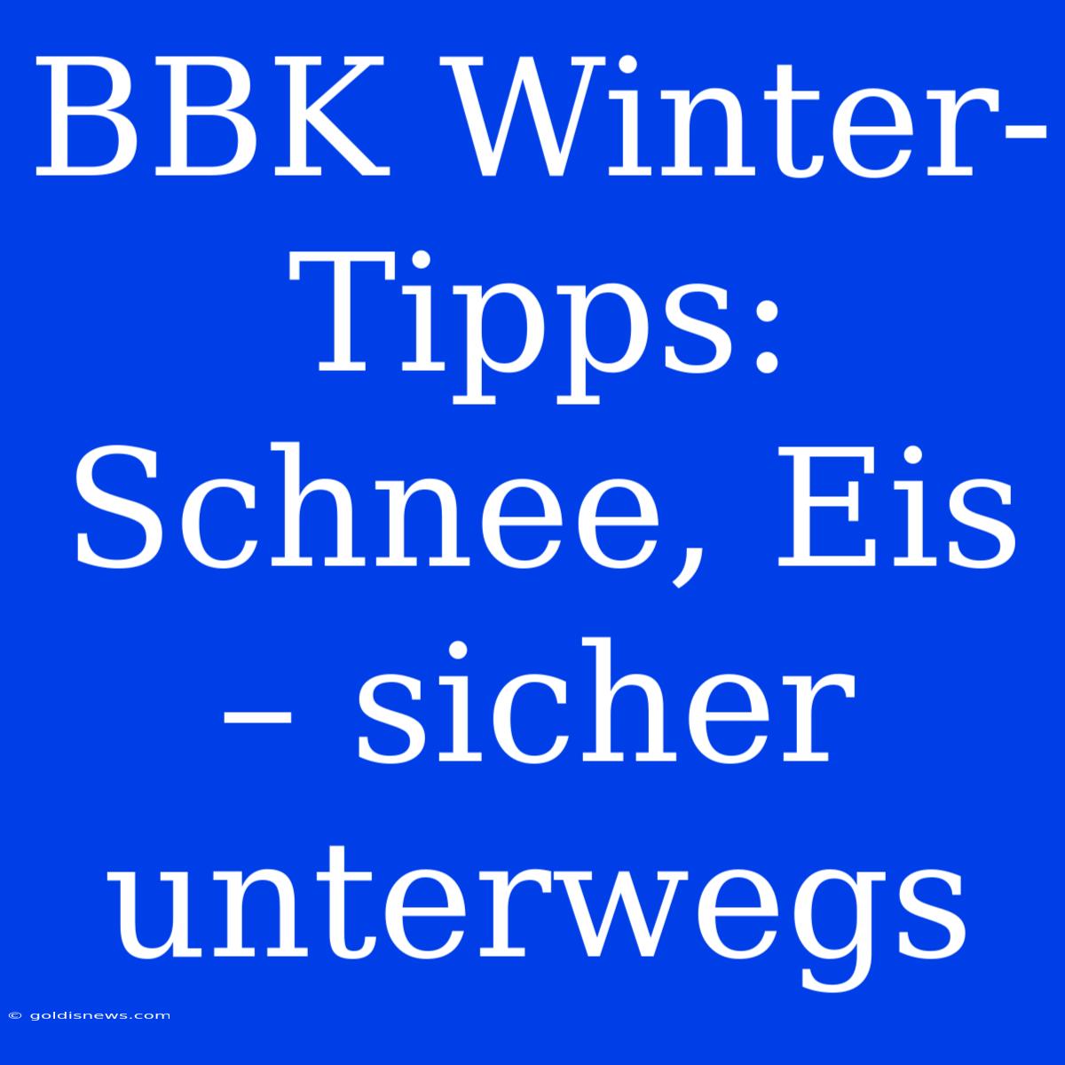 BBK Winter-Tipps: Schnee, Eis – Sicher Unterwegs