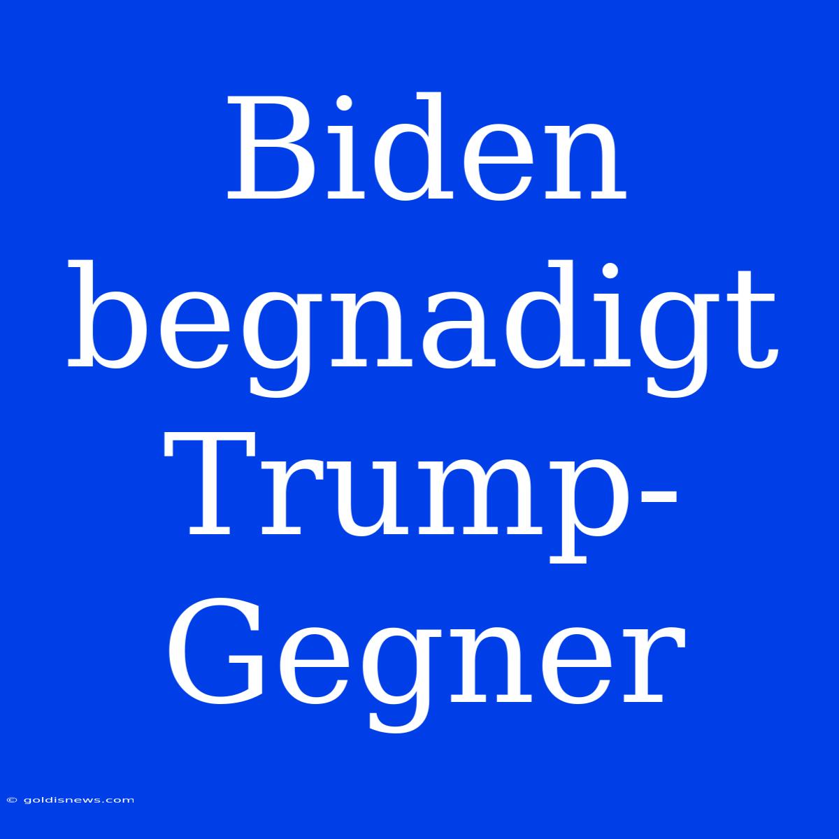 Biden Begnadigt Trump-Gegner