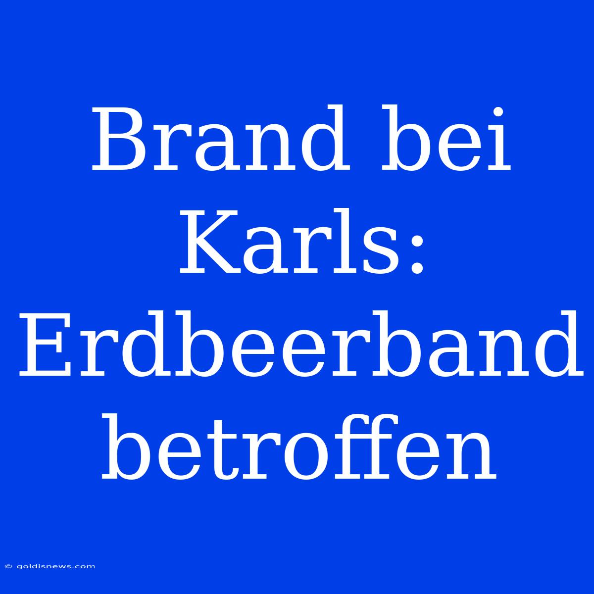 Brand Bei Karls: Erdbeerband Betroffen