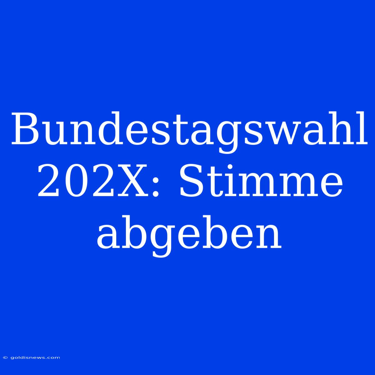 Bundestagswahl 202X: Stimme Abgeben