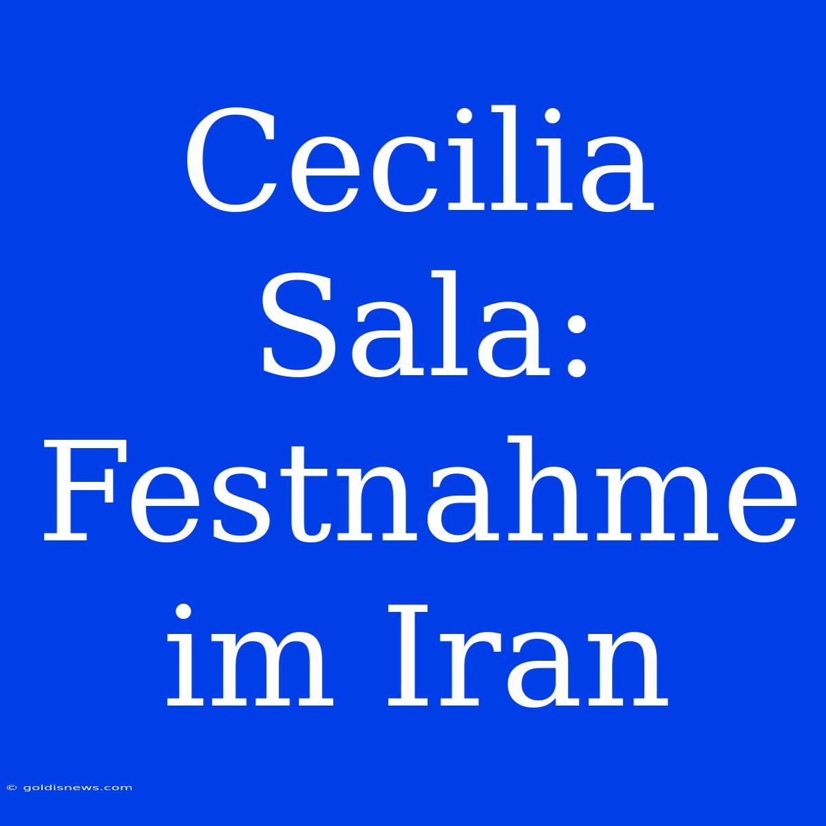 Cecilia Sala: Festnahme Im Iran