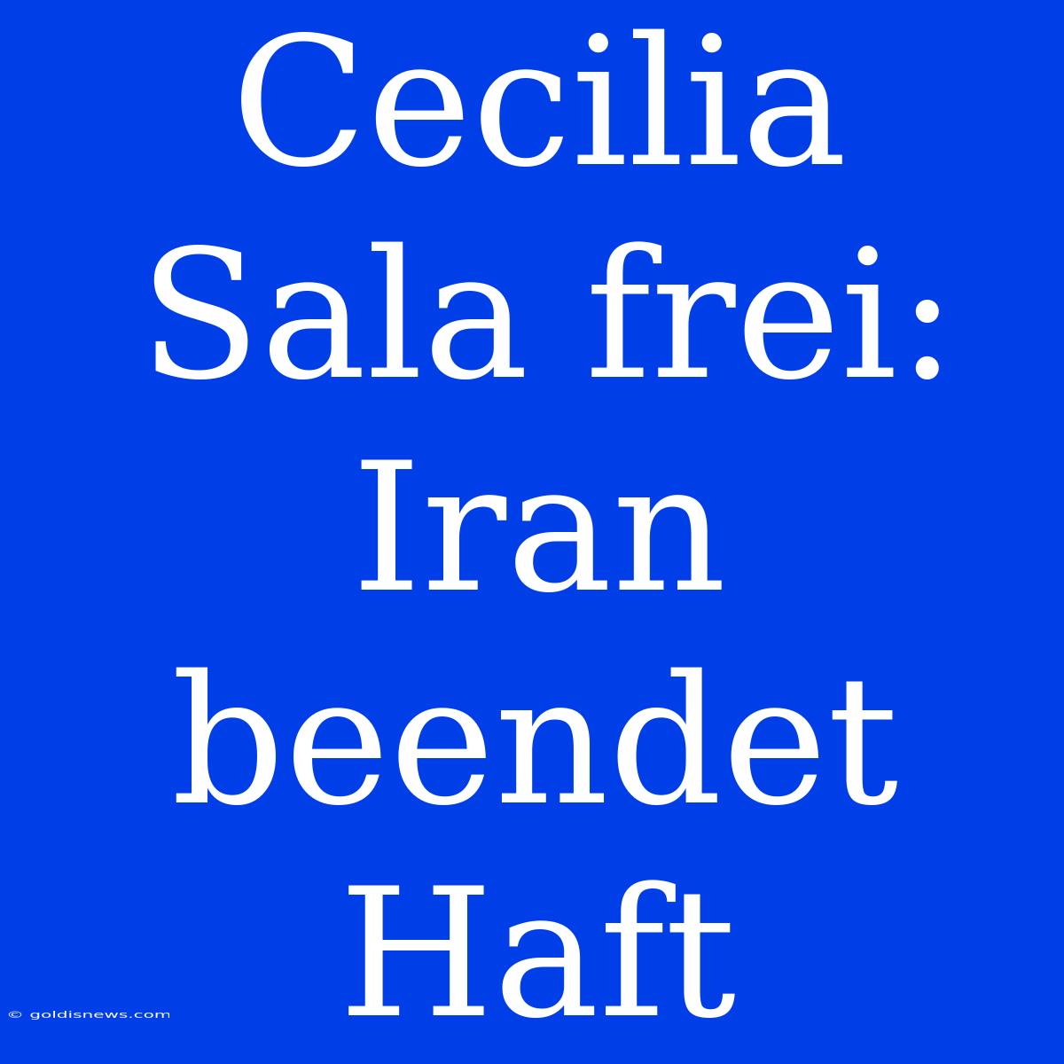 Cecilia Sala Frei: Iran Beendet Haft