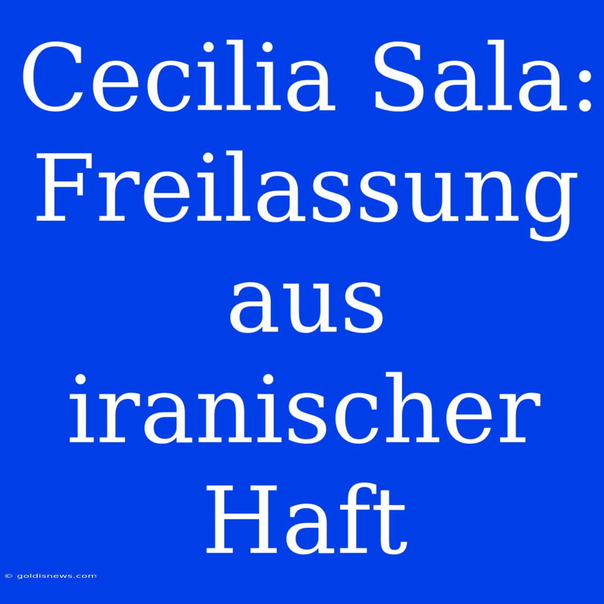 Cecilia Sala: Freilassung Aus Iranischer Haft