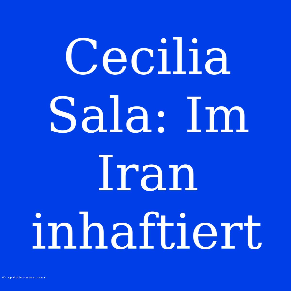 Cecilia Sala: Im Iran Inhaftiert