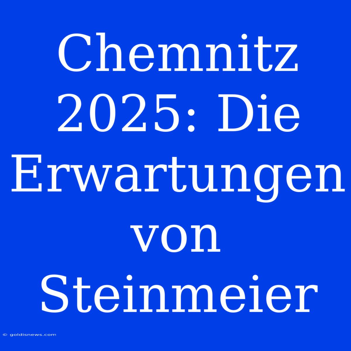 Chemnitz 2025: Die Erwartungen Von Steinmeier