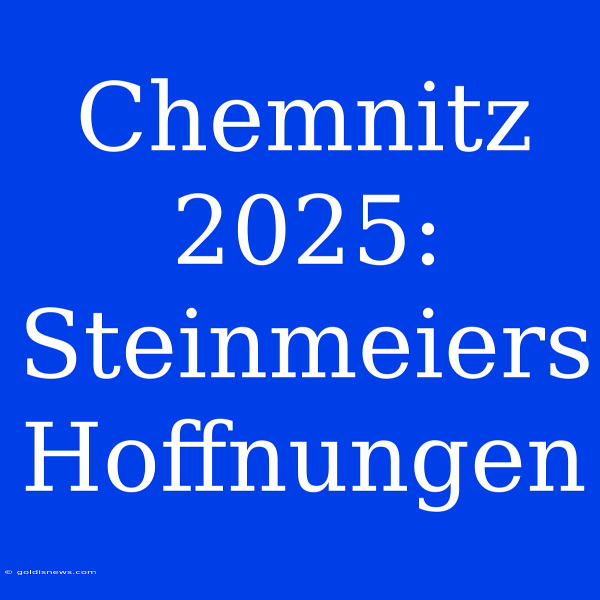 Chemnitz 2025: Steinmeiers Hoffnungen