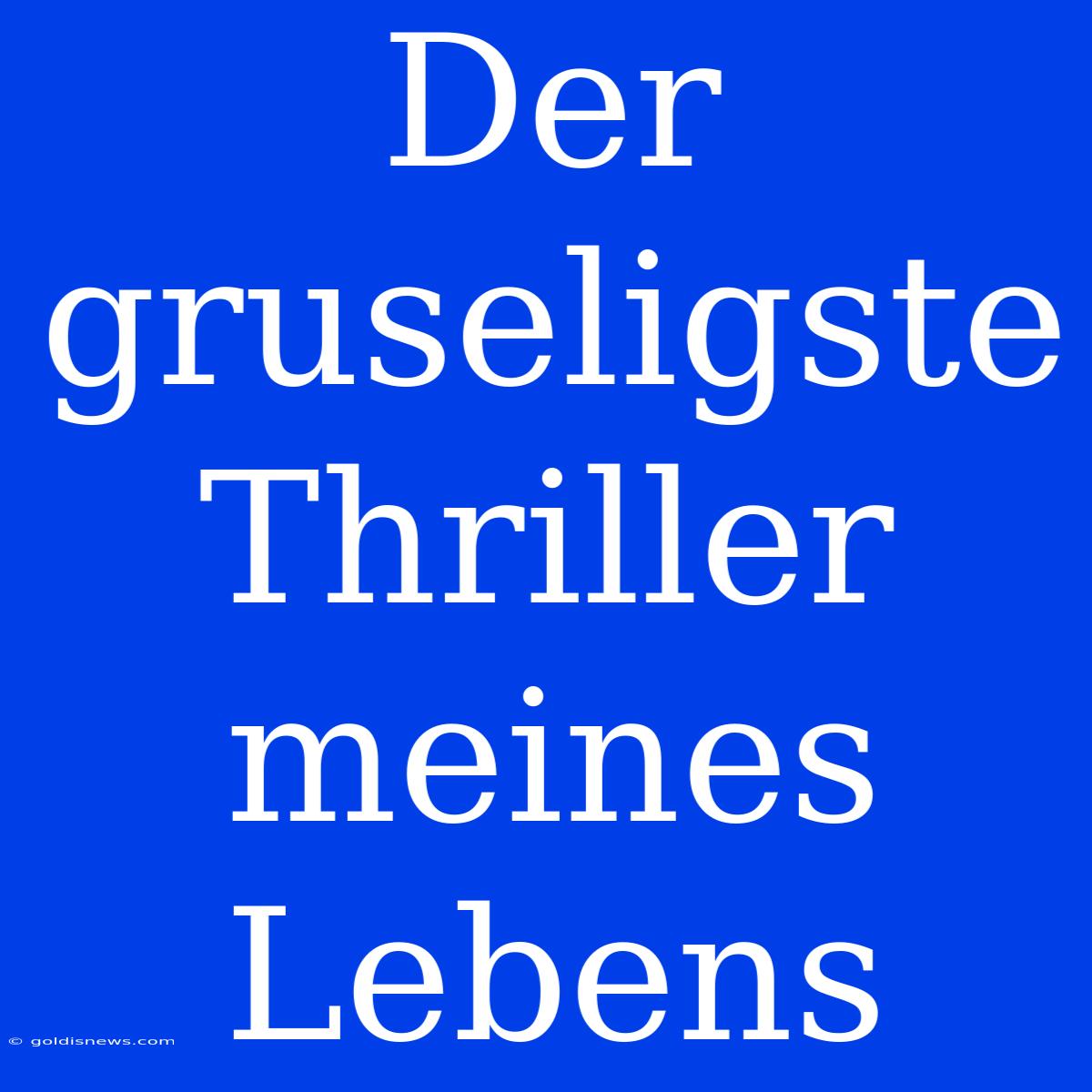 Der Gruseligste Thriller Meines Lebens