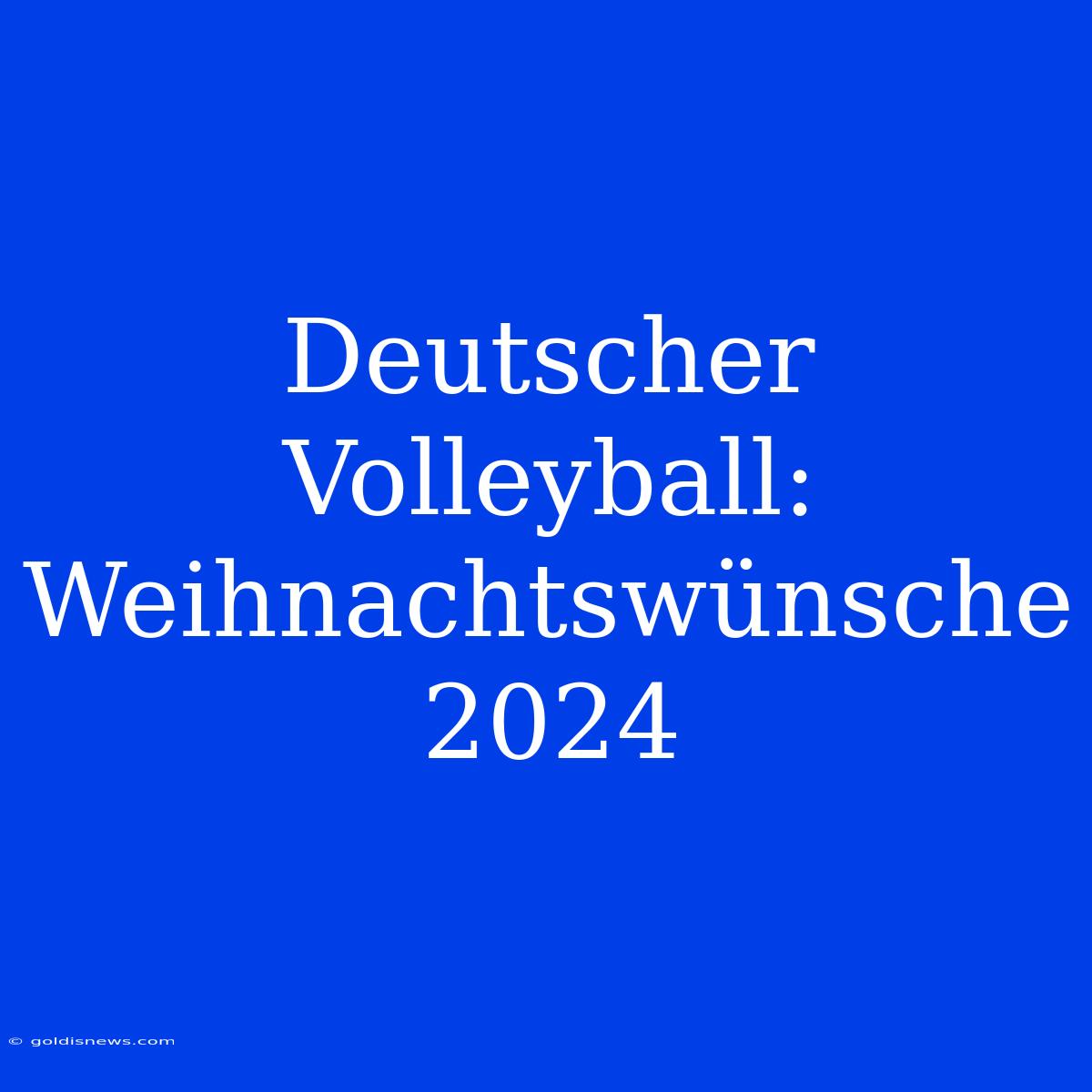 Deutscher Volleyball: Weihnachtswünsche 2024