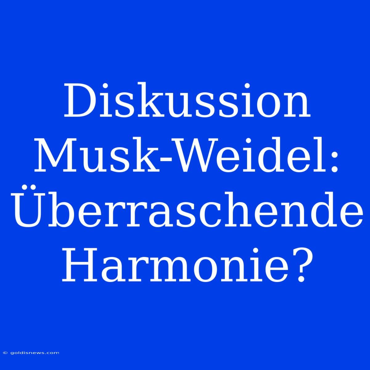 Diskussion Musk-Weidel: Überraschende Harmonie?