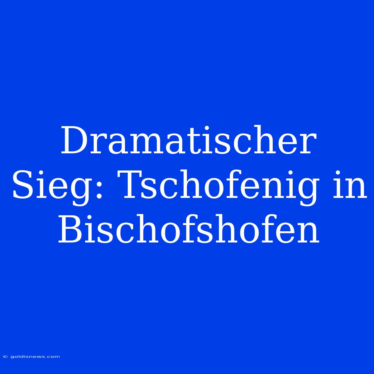 Dramatischer Sieg: Tschofenig In Bischofshofen