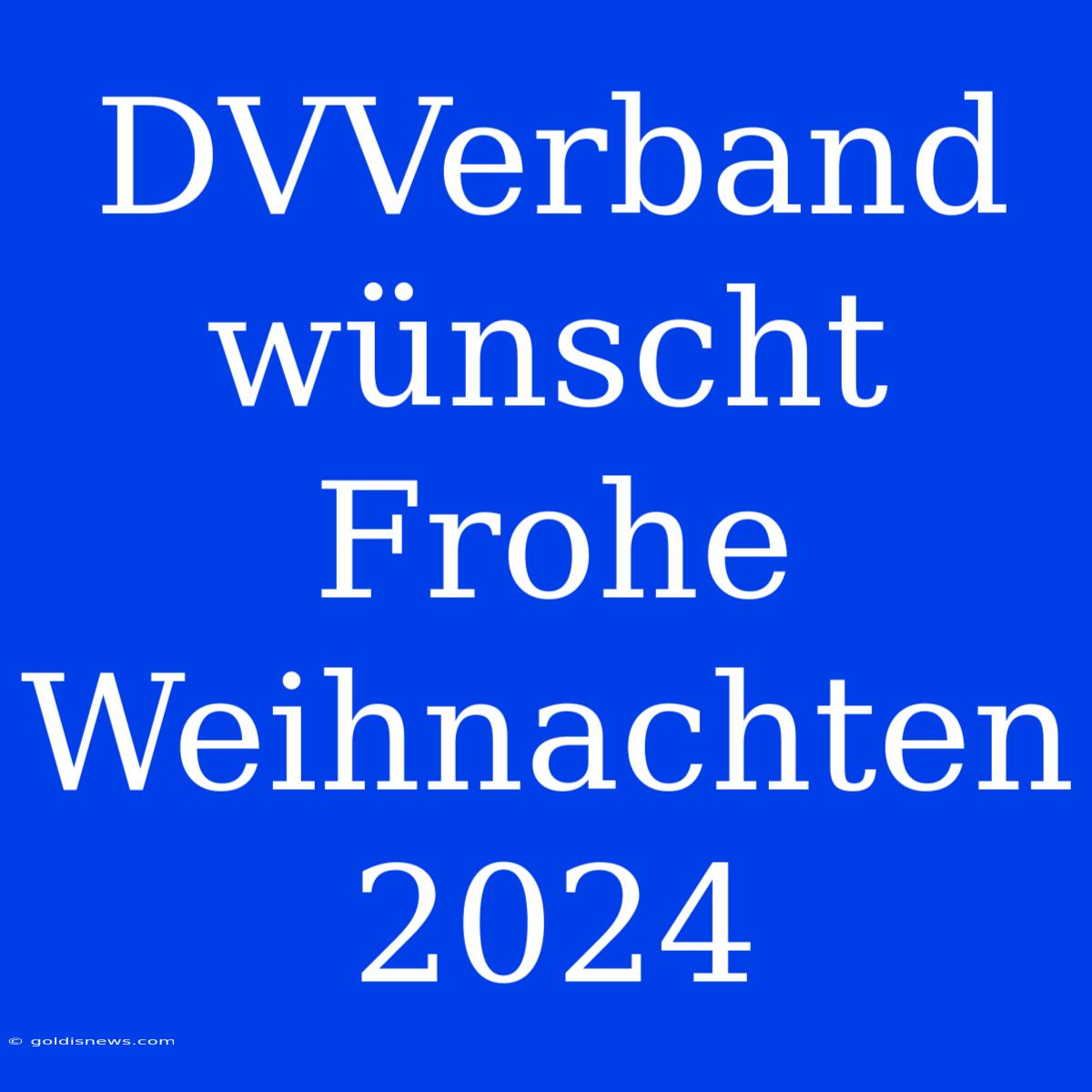 DVVerband Wünscht Frohe Weihnachten 2024