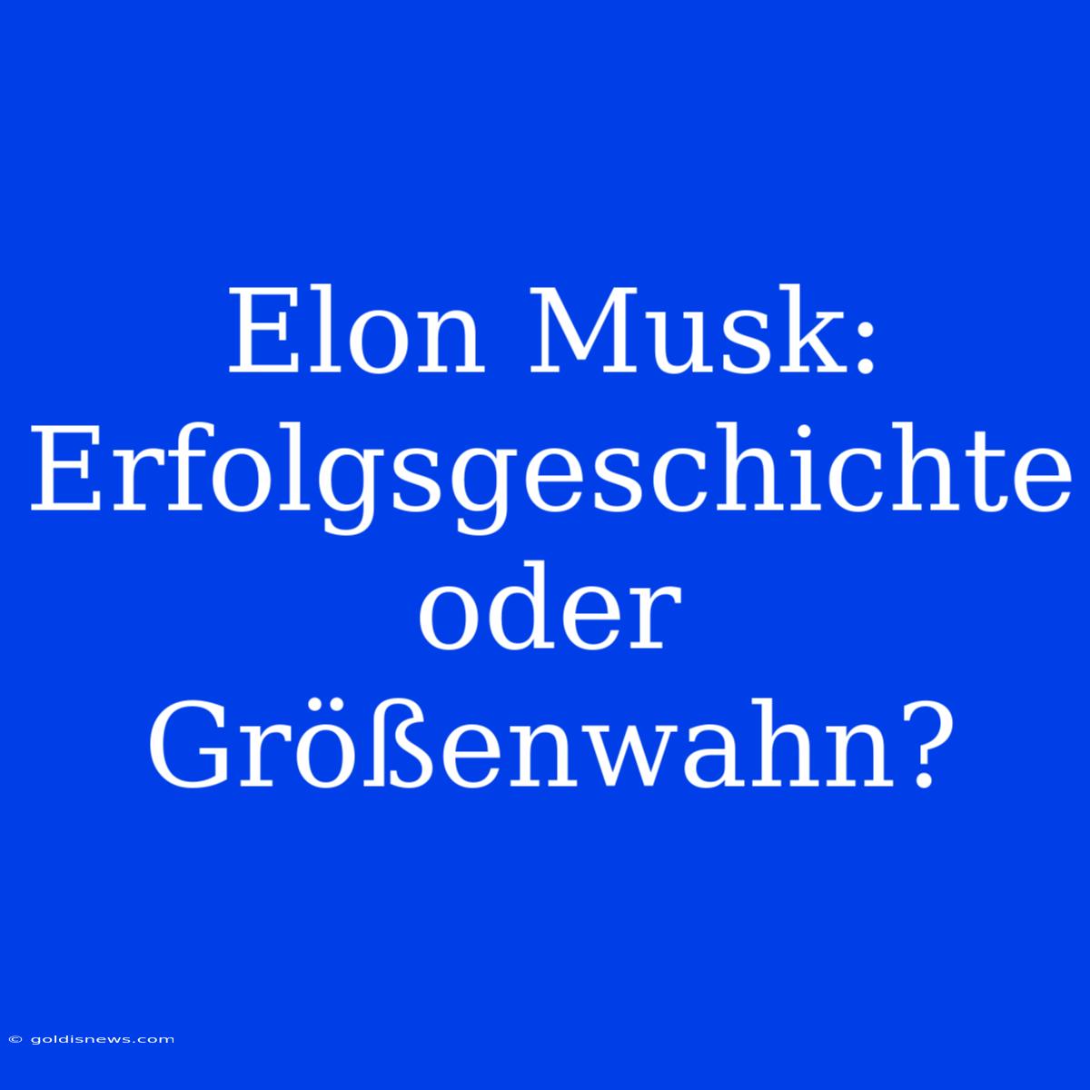 Elon Musk: Erfolgsgeschichte Oder Größenwahn?