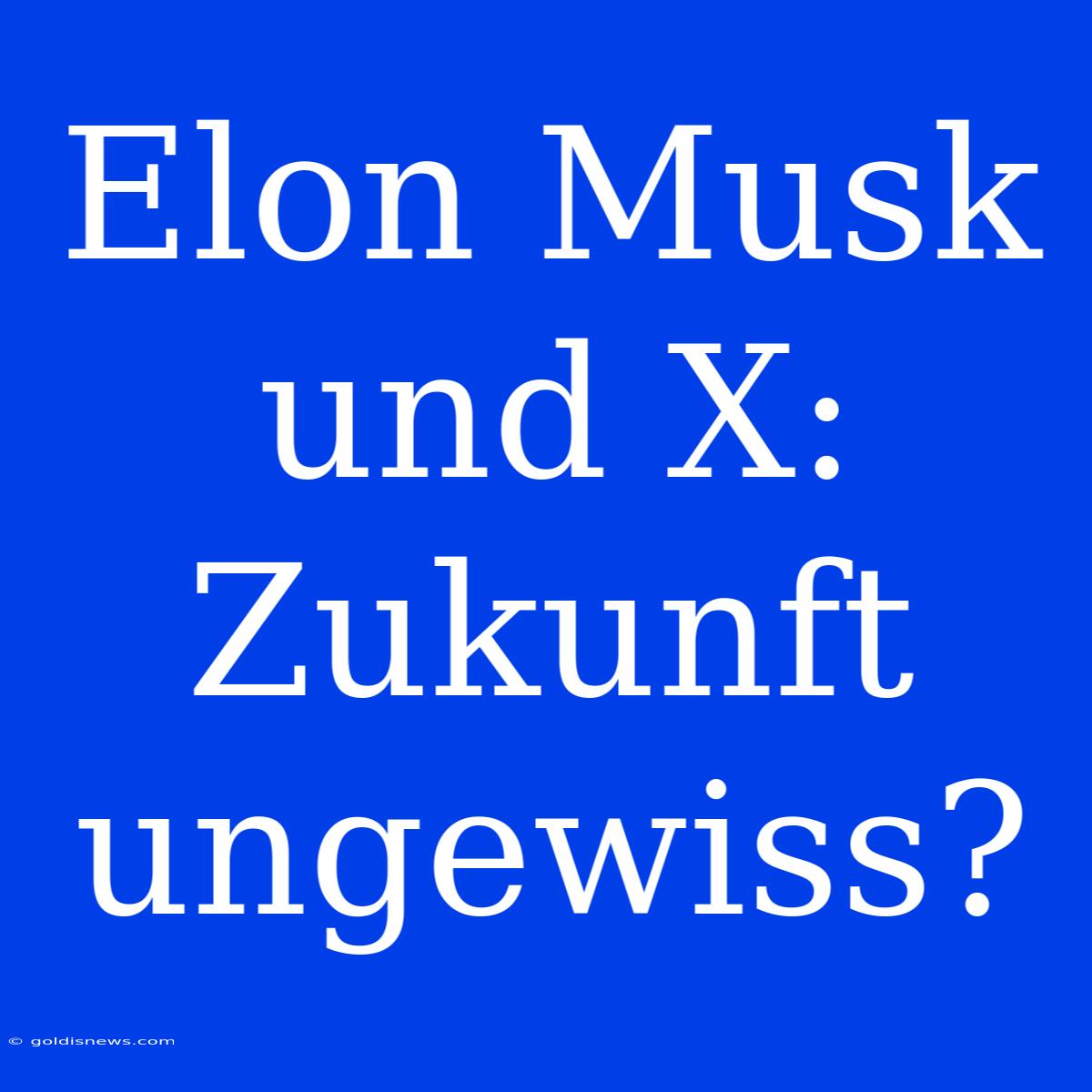 Elon Musk Und X: Zukunft Ungewiss?