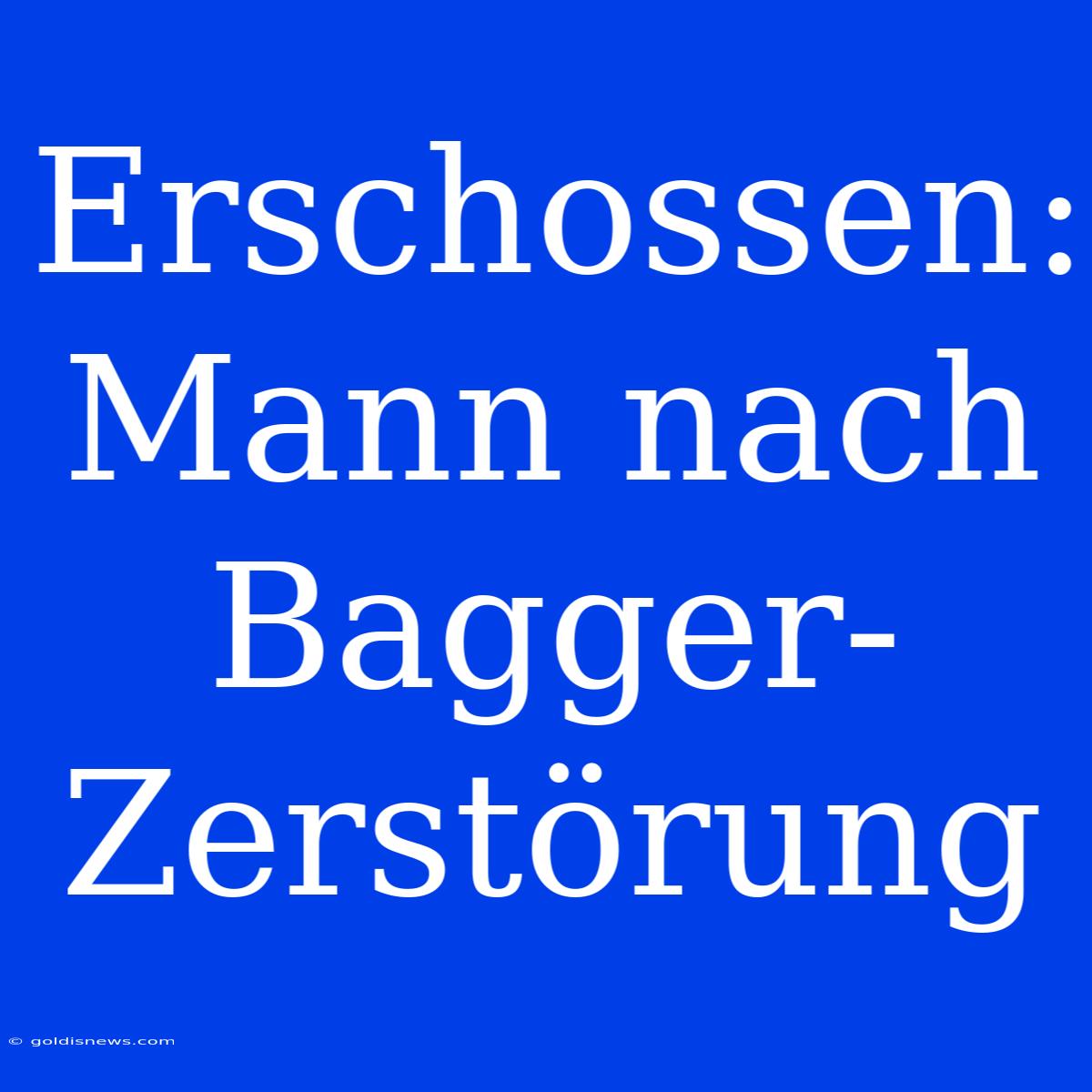 Erschossen: Mann Nach Bagger-Zerstörung