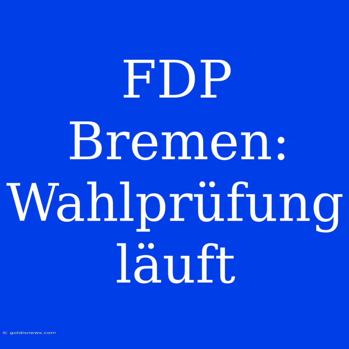 FDP Bremen: Wahlprüfung Läuft