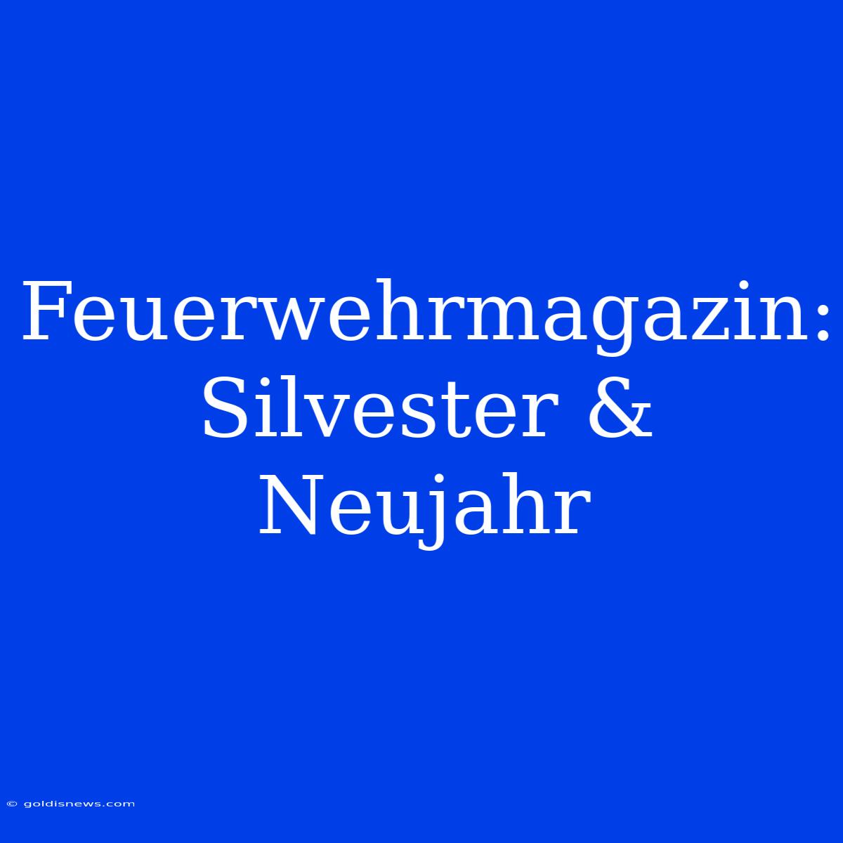 Feuerwehrmagazin: Silvester & Neujahr