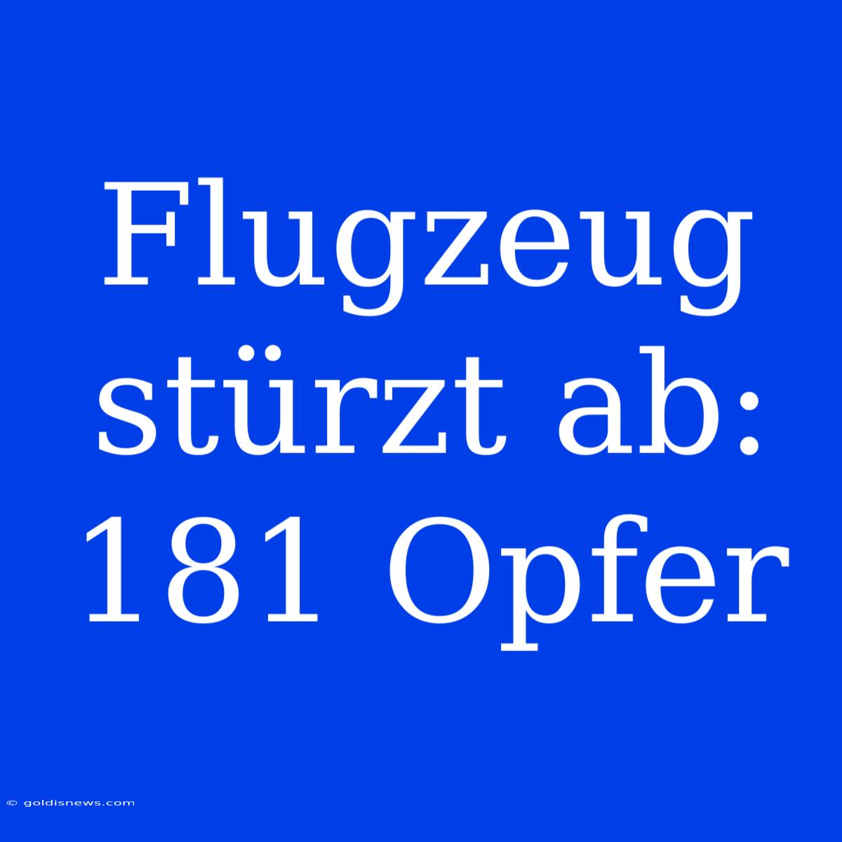 Flugzeug Stürzt Ab: 181 Opfer