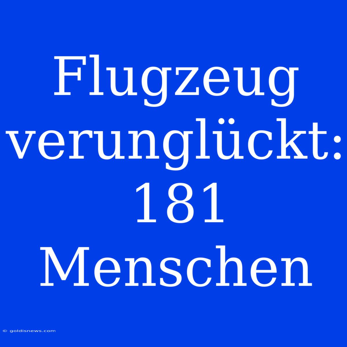 Flugzeug Verunglückt: 181 Menschen