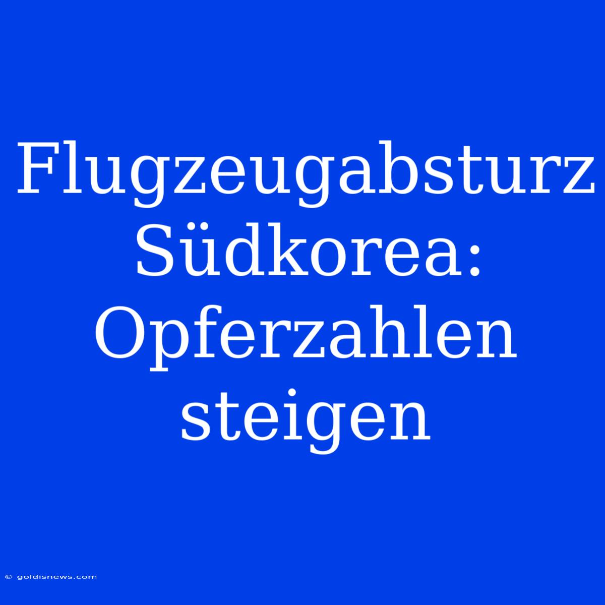 Flugzeugabsturz Südkorea: Opferzahlen Steigen