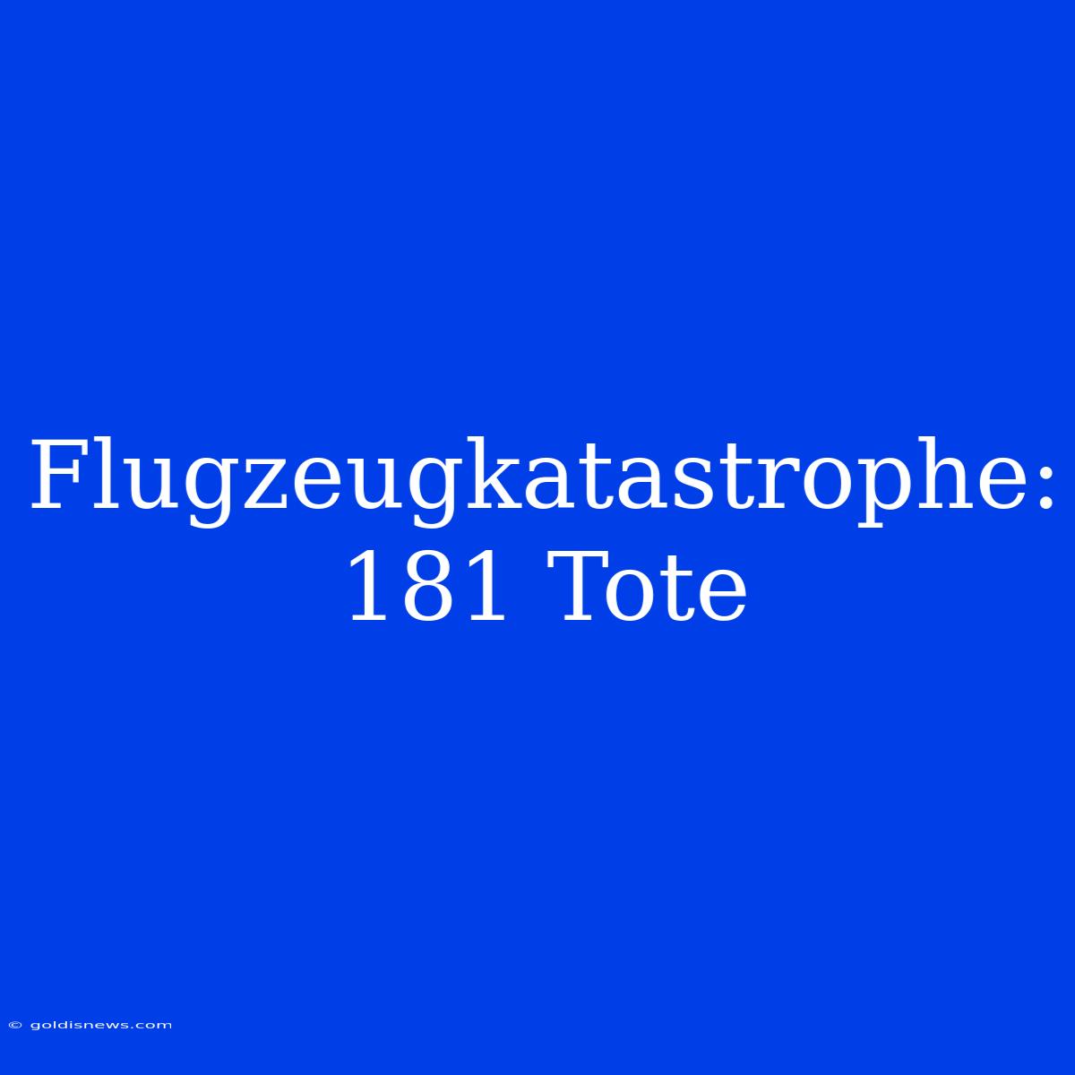 Flugzeugkatastrophe: 181 Tote