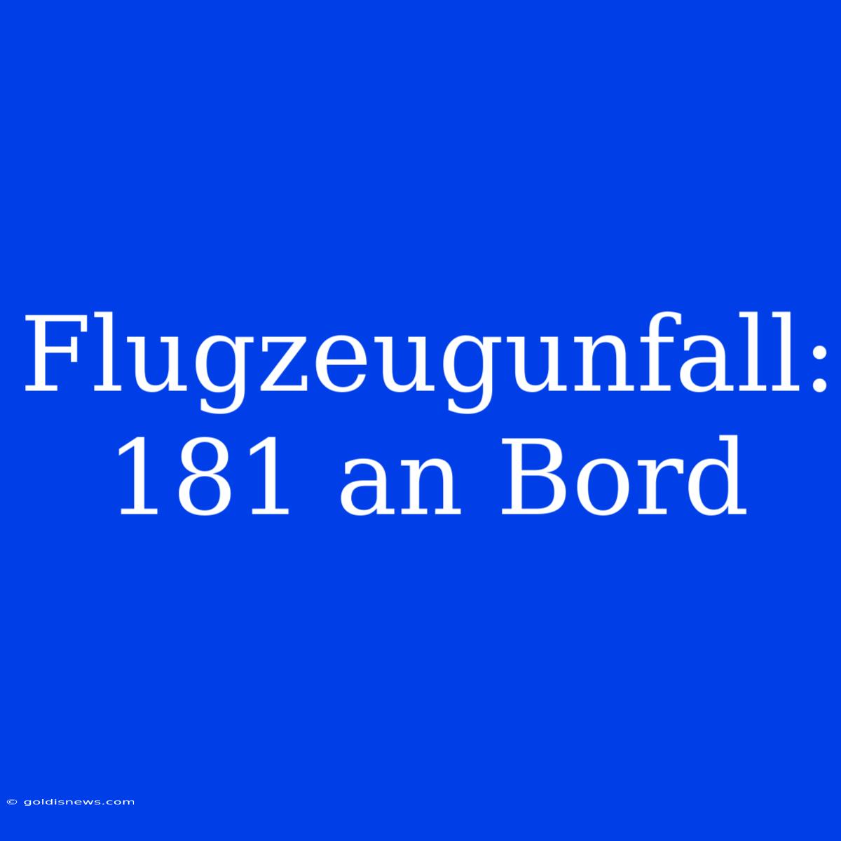 Flugzeugunfall: 181 An Bord