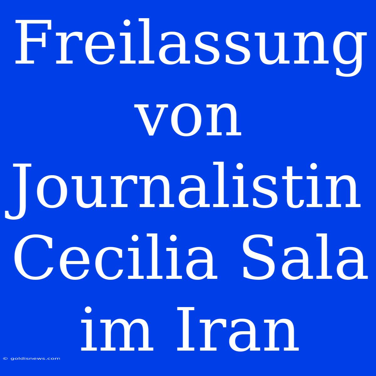 Freilassung Von Journalistin Cecilia Sala Im Iran