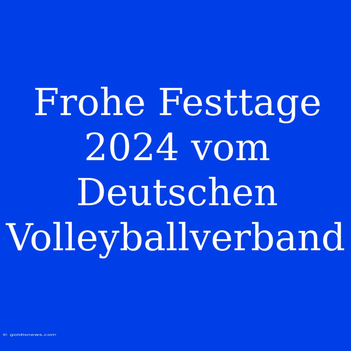 Frohe Festtage 2024 Vom Deutschen Volleyballverband