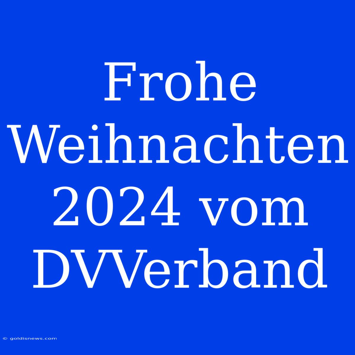 Frohe Weihnachten 2024 Vom DVVerband