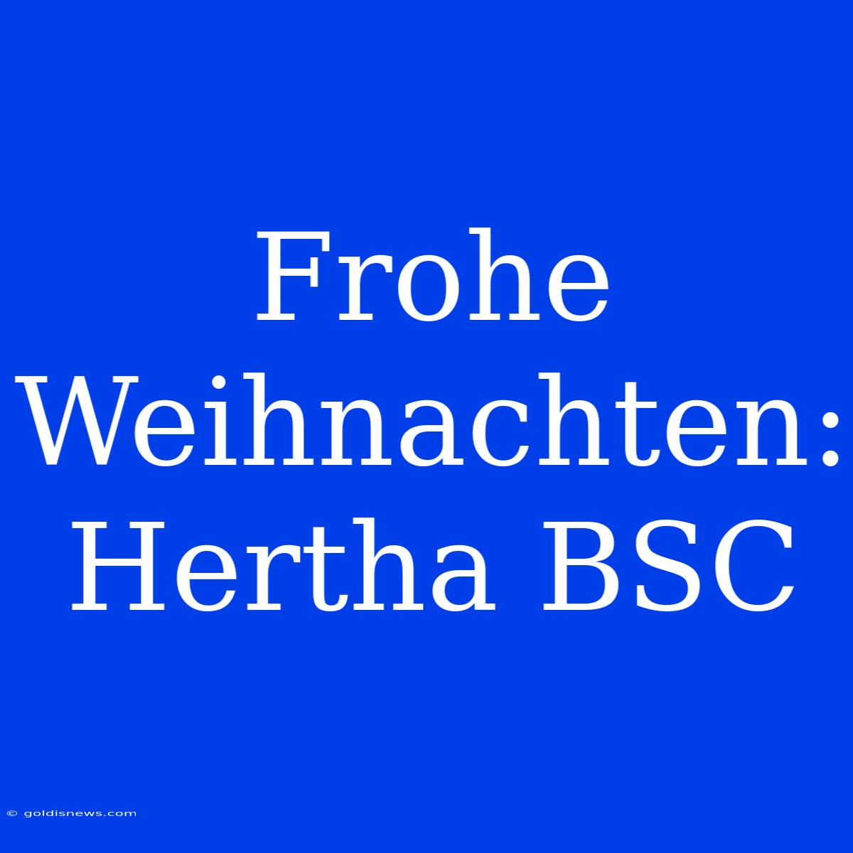 Frohe Weihnachten: Hertha BSC