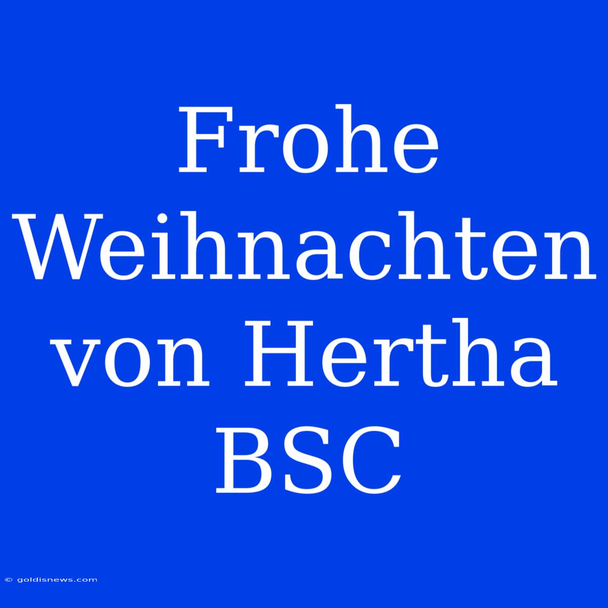 Frohe Weihnachten Von Hertha BSC