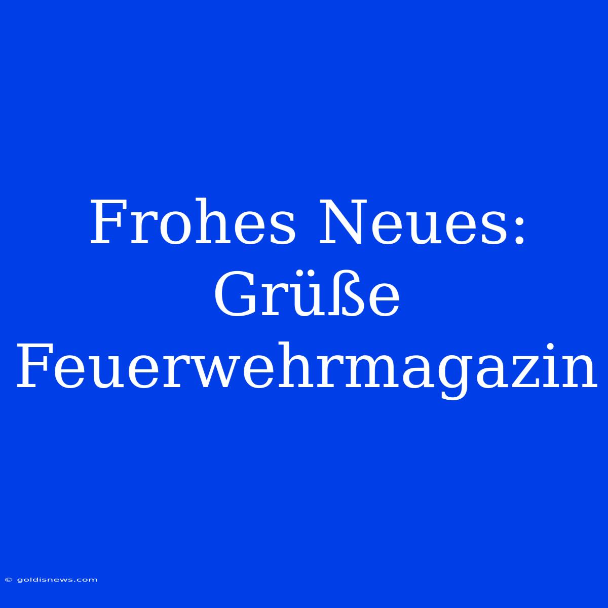 Frohes Neues: Grüße Feuerwehrmagazin