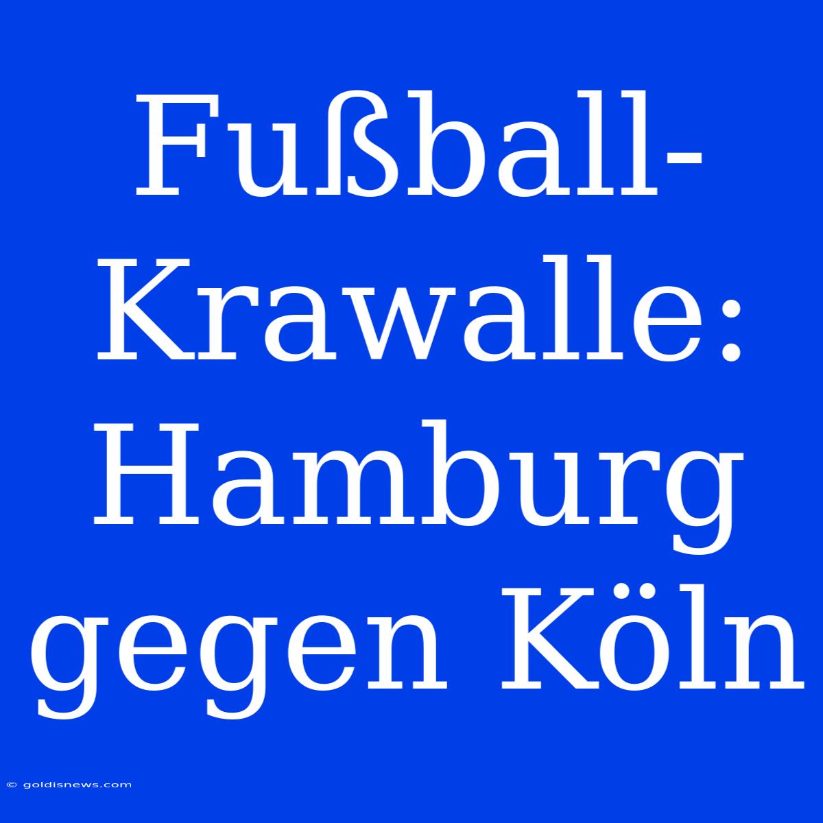 Fußball-Krawalle: Hamburg Gegen Köln