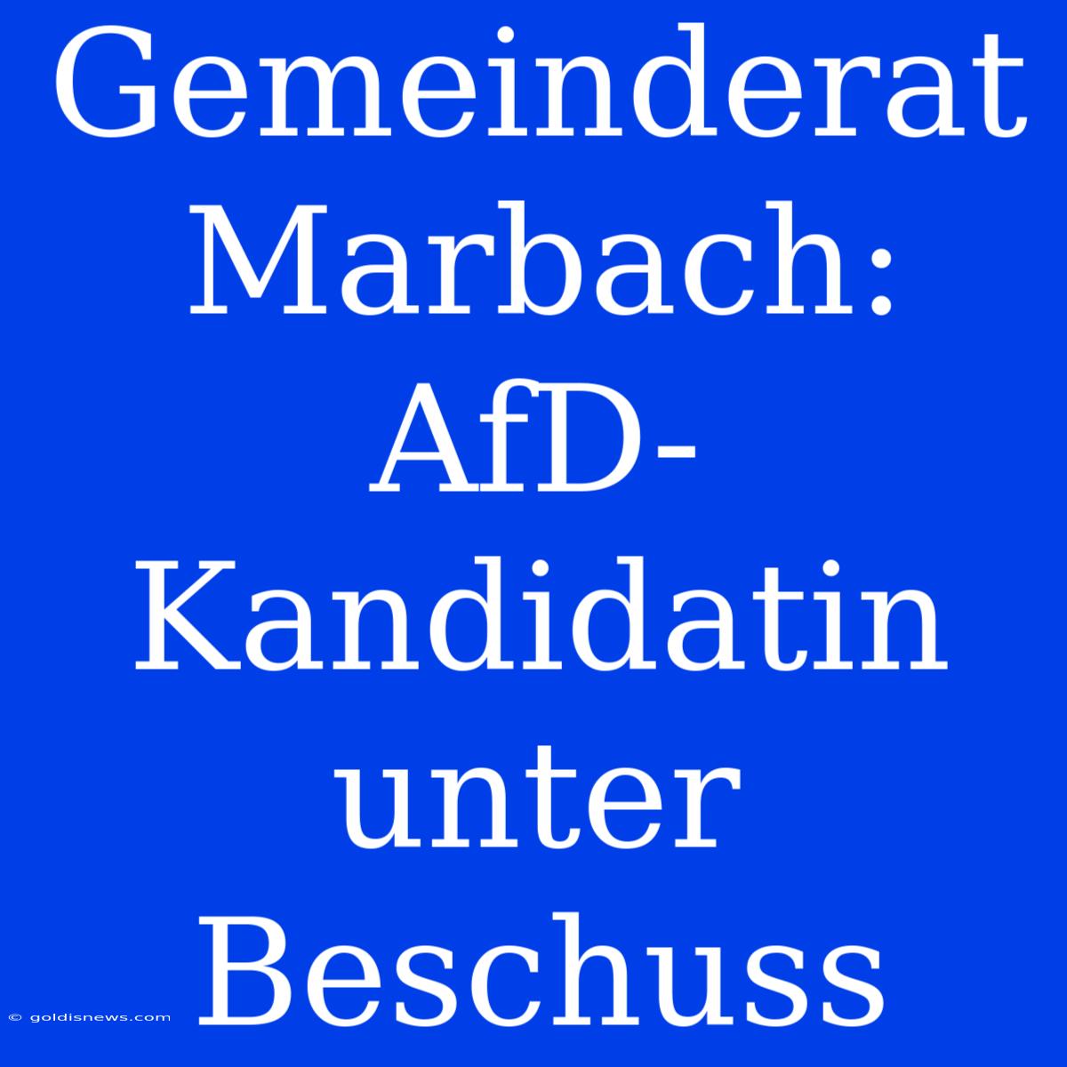 Gemeinderat Marbach: AfD-Kandidatin Unter Beschuss