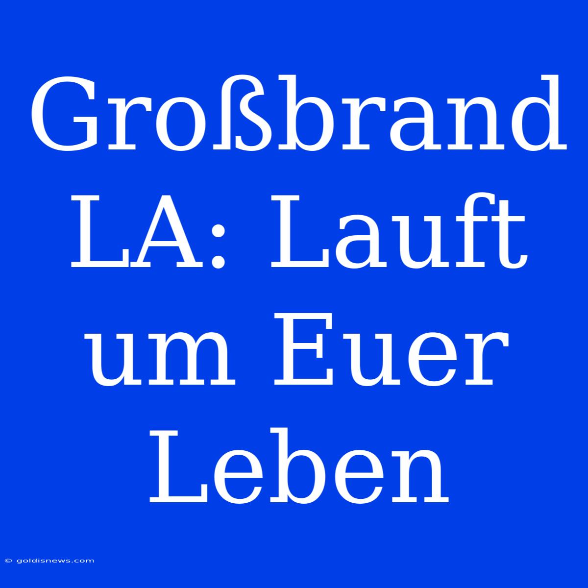 Großbrand LA: Lauft Um Euer Leben