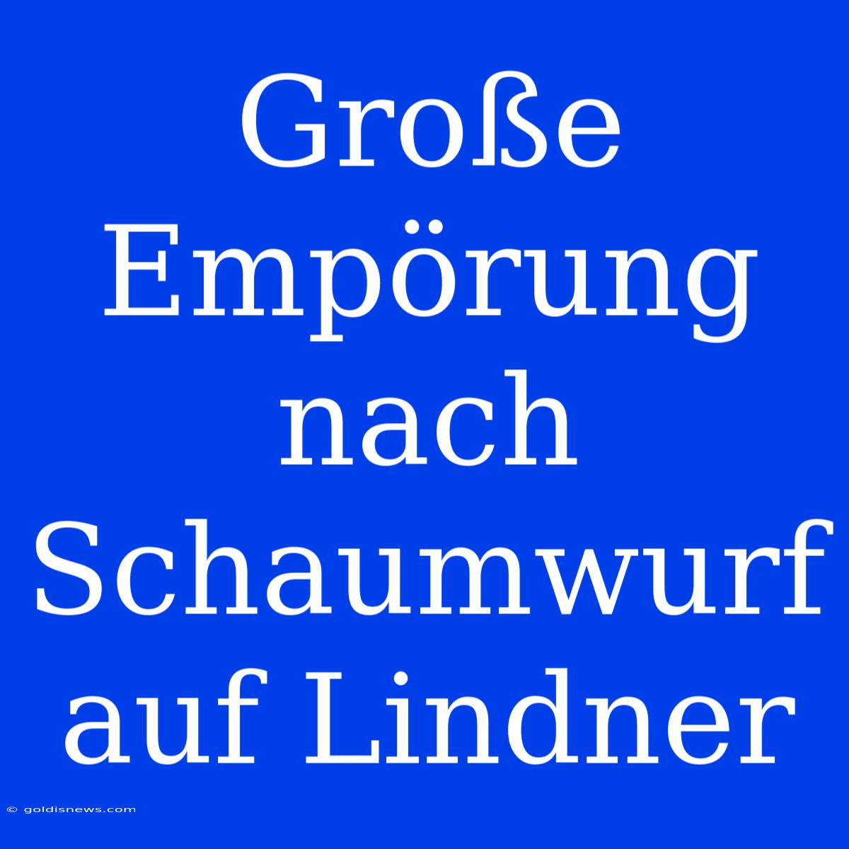 Große Empörung Nach Schaumwurf Auf Lindner