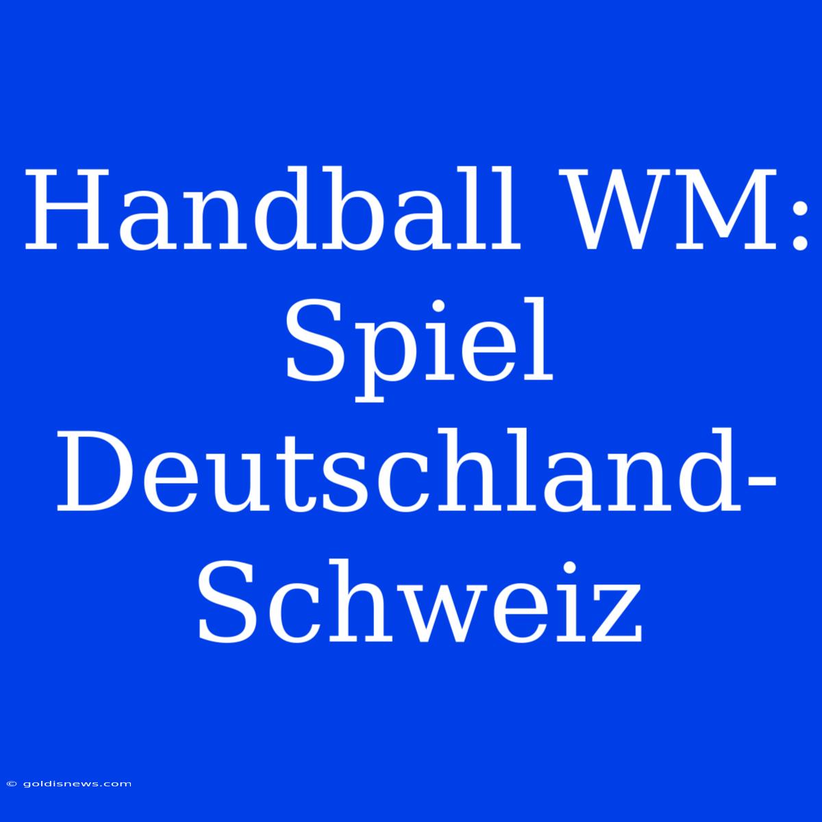 Handball WM: Spiel Deutschland-Schweiz