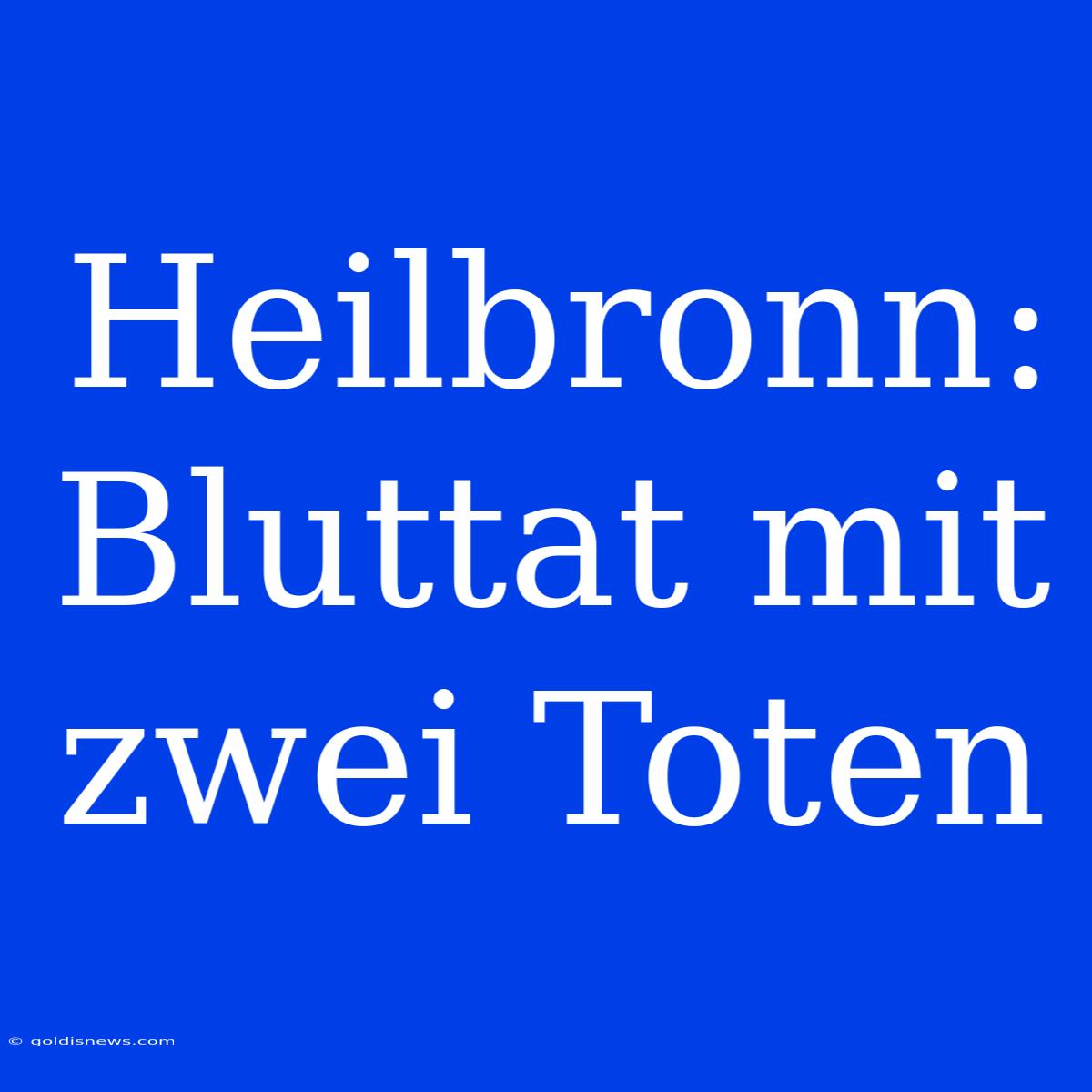 Heilbronn: Bluttat Mit Zwei Toten