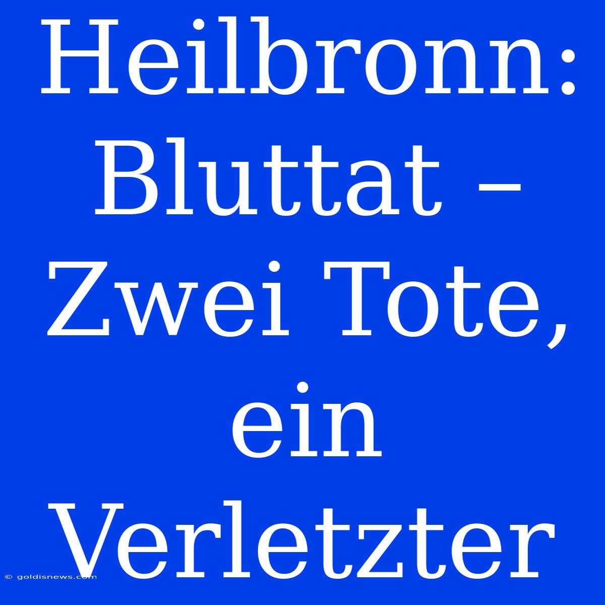 Heilbronn: Bluttat – Zwei Tote, Ein Verletzter