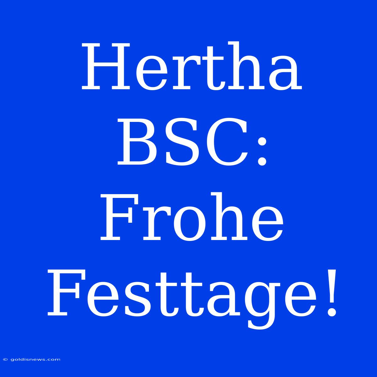 Hertha BSC: Frohe Festtage!