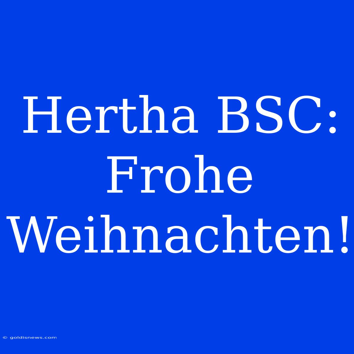 Hertha BSC: Frohe Weihnachten!