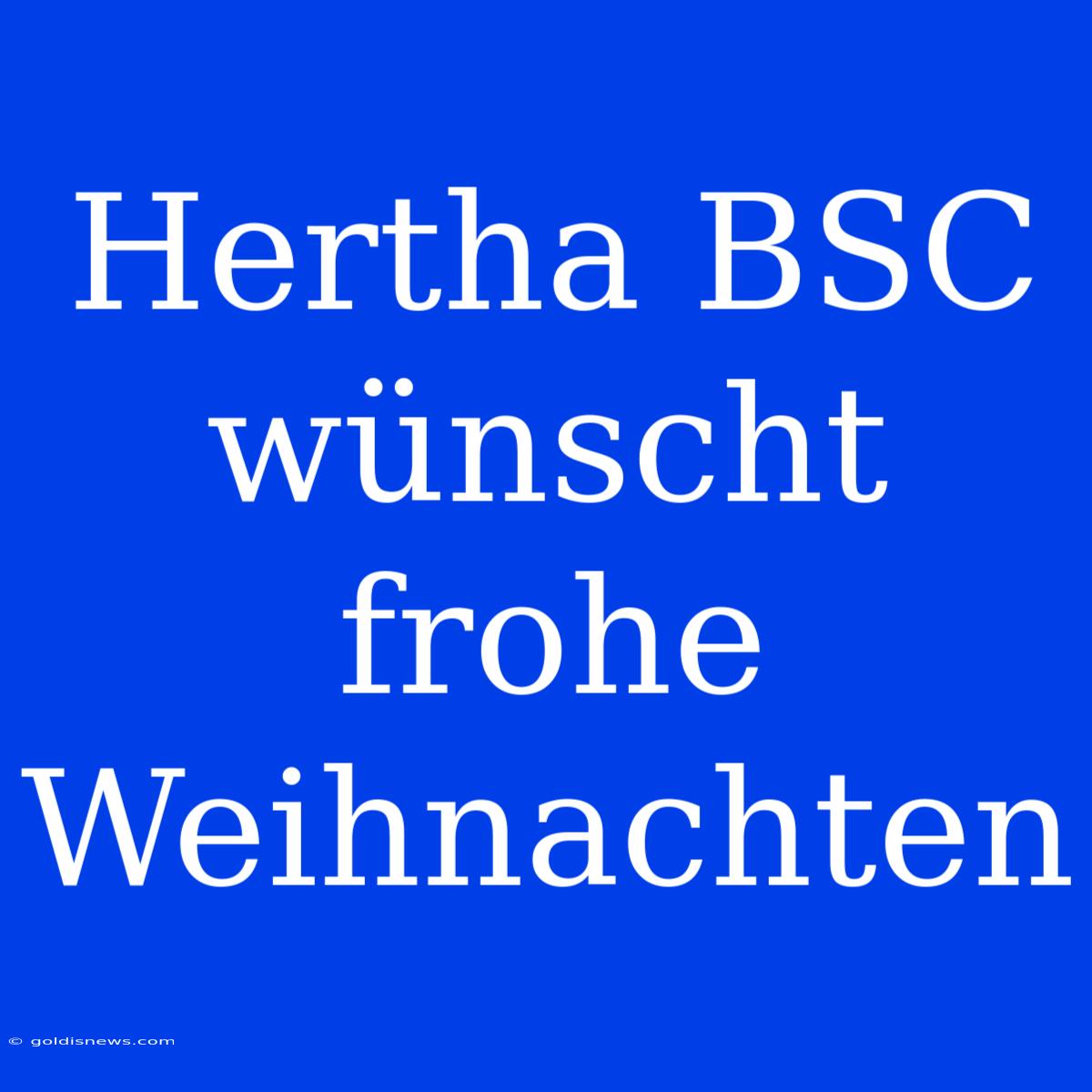 Hertha BSC Wünscht Frohe Weihnachten